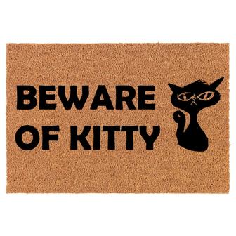 Beware Of Kitty Cat Funny Coir Doormat Door Mat Entry Mat Housewarming Gift Newlywed Gift Wedding Gift New Home - Thegiftio
