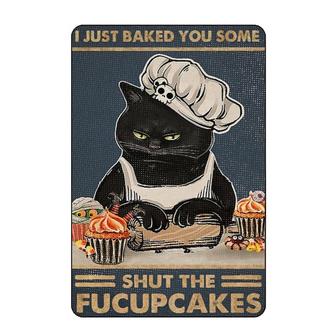 Black Cat Metal Poster I Just Baked You Some Cakes Metal Tin Sign Home Kitchen Cafe Farmhouse Wall Decor  - Thegiftio UK