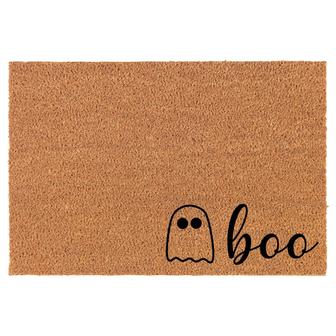 Boo Ghost Corner Halloween Coir Doormat Door Mat Housewarming Gift Newlywed Gift Wedding Gift New Home - Thegiftio UK