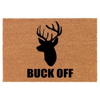 Buck Off Deer Head Hunting Funny Coir Doormat Door Mat Entry Mat Housewarming Gift Newlywed Gift Wedding Gift New Home - Thegiftio