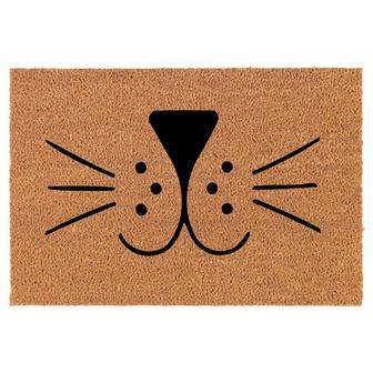 Cat Face Whiskers Funny Coir Doormat Door Mat Entry Mat Housewarming Gift Newlywed Gift Wedding Gift New Home - Thegiftio UK
