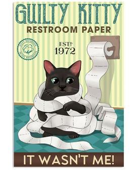 Cat Retro Metal Tin Signs Guilty Kitty Restroom Paper It Wasn't Me Metal Poster Bar Restaurant Cafe Home Art Wall Decoration Plaque  - Thegiftio UK