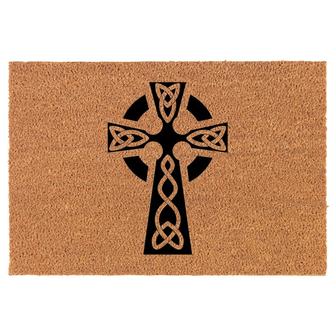 Celtic Cross Coir Doormat Door Mat Housewarming Gift Newlywed Gift Wedding Gift New Home - Thegiftio