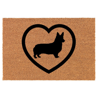 Corgi Heart Funny Coir Doormat Door Mat Housewarming Gift Newlywed Gift Wedding Gift New Home - Thegiftio