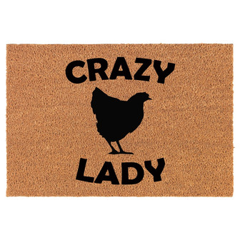 Crazy Chicken Lady Coir Doormat Door Mat Housewarming Gift Newlywed Gift Wedding Gift New Home - Thegiftio UK