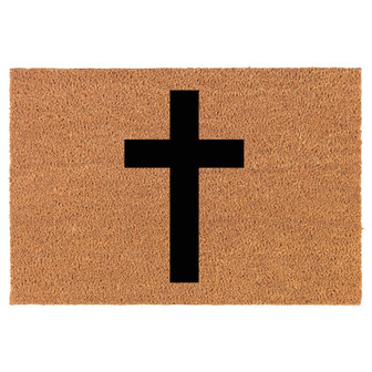 Cross Christian Coir Doormat Door Mat Housewarming Gift Newlywed Gift Wedding Gift New Home - Thegiftio UK
