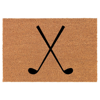 Crossed Golf Clubs Coir Doormat Door Mat Housewarming Gift Newlywed Gift Wedding Gift New Home - Thegiftio