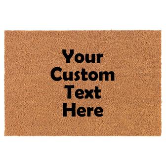 Custom Text Center Personalized Coir Doormat Welcome Front Door Mat New Home Closing Housewarming Gift - Thegiftio