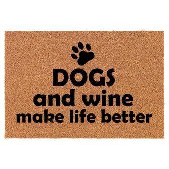 Dogs And Wine Make Like Better Coir Doormat Door Mat Entry Mat Housewarming Gift Newlywed Gift Wedding Gift New Home - Thegiftio UK