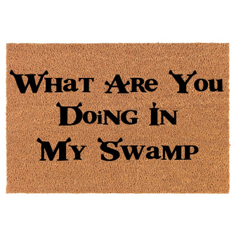 What Are You Doing In My Swamp Funny Coir Doormat Door Mat Housewarming Gift Newlywed Gift Wedding Gift New Home - Thegiftio UK