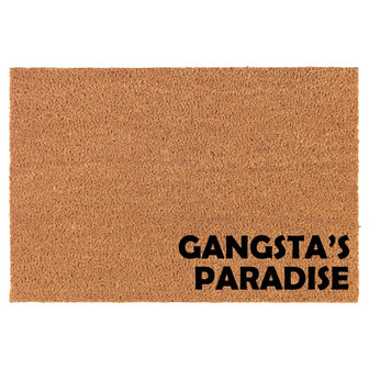 Gangsta's Paradise CORNER Funny Coir Doormat Door Mat Housewarming Gift Newlywed Gift Wedding Gift New Home - Thegiftio UK
