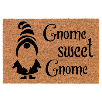 Gnome Sweet Gnome Home Funny Coir Doormat Door Mat Housewarming Gift Newlywed Gift Wedding Gift New Home - Thegiftio