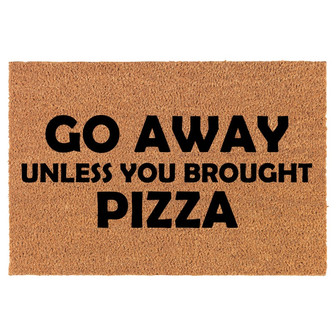 Go Away Unless You Brought Pizza Funny Coir Doormat Door Mat Housewarming Gift Newlywed Gift Wedding Gift New Home - Thegiftio UK