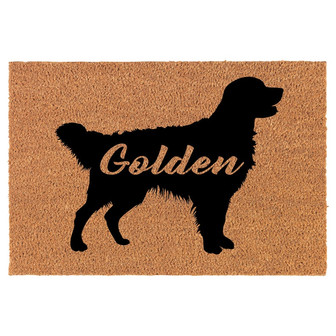 Golden Retriever 'Golden' Coir Doormat Door Mat Housewarming Gift Newlywed Gift Wedding Gift New Home - Thegiftio UK