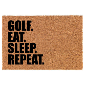 Golf Eat Sleep Repeat Coir Doormat Door Mat Housewarming Gift Newlywed Gift Wedding Gift New Home - Thegiftio UK