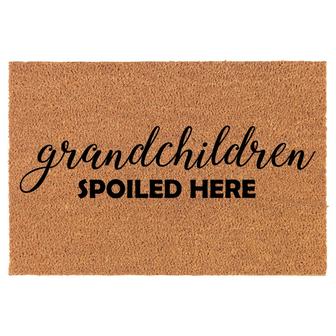 Grandchildren Spoiled Here Grandparent Grandmother Grandfather Grandma Grandpa Coir Doormat Door Mat Entry Mat Gift New Home - Thegiftio UK