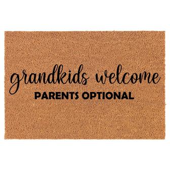 Grandkids Welcome Parents Optional Funny Grandma Grandpa Gift Coir Doormat Door Mat Housewarming Gift Newlywed Gift Wedding Gift New Home - Thegiftio UK