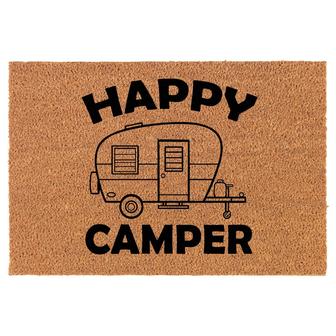 Happy Camper RV Camping Coir Doormat Door Mat Entry Mat Housewarming Gift Newlywed Gift Wedding Gift New Home - Thegiftio