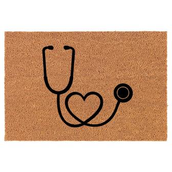 Heart Stethoscope Nurse Doctor Coir Doormat Door Mat Housewarming Gift Newlywed Gift Wedding Gift New Home - Thegiftio