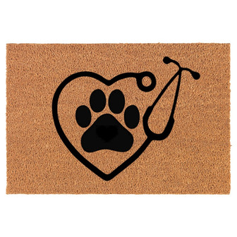 Heart Stethoscope Vet Tech Veterinarian Coir Doormat Door Mat Housewarming Gift Newlywed Gift Wedding Gift New Home - Thegiftio UK