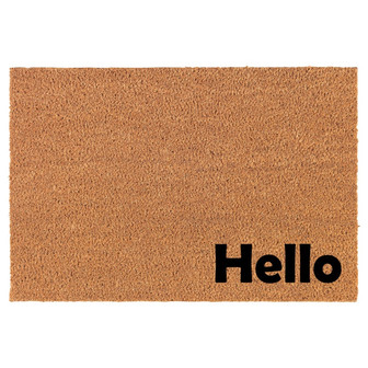 Hello Corner Coir Doormat Door Mat Housewarming Gift Newlywed Gift Wedding Gift New Home - Thegiftio