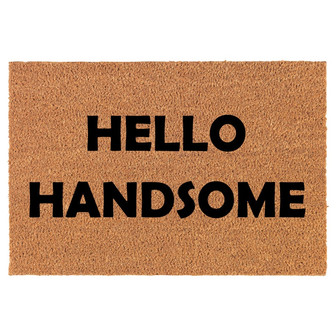 Hello Handsome Funny Coir Doormat Door Mat Entry Mat Housewarming Gift Newlywed Gift Wedding Gift New Home - Thegiftio