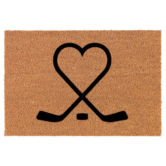 Hockey Sticks Heart Love Coir Doormat Door Mat Housewarming Gift Newlywed Gift Wedding Gift New Home - Thegiftio
