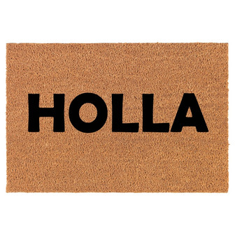 Holla Coir Doormat Door Mat Entry Mat Housewarming Gift Newlywed Gift Wedding Gift New Home - Thegiftio UK