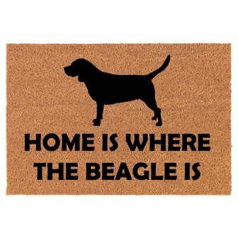 Home Is Where The Beagle Is Dog Coir Doormat Door Mat Entry Mat Housewarming Gift Newlywed Gift Wedding Gift New Home - Thegiftio UK