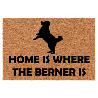 Home Is Where The Berner Is Bernese Mountain Dog Coir Doormat Door Mat Entry Mat Housewarming Gift Newlywed Gift Wedding Gift New Home - Thegiftio UK
