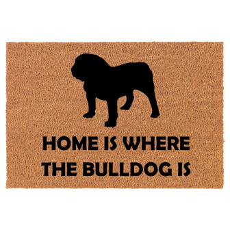 Home Is Where The Bulldog Is Coir Doormat Door Mat Housewarming Gift Newlywed Gift Wedding Gift New Home - Thegiftio UK