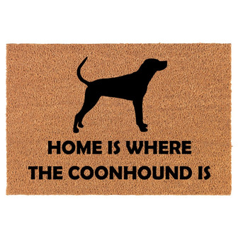 Home Is Where The Coonhound Is Coir Doormat Door Mat Housewarming Gift Newlywed Gift Wedding Gift New Home - Thegiftio UK
