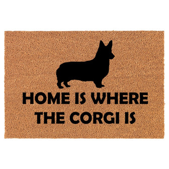 Home Is Where The Corgi Is Coir Doormat Door Mat Housewarming Gift Newlywed Gift Wedding Gift New Home - Thegiftio UK