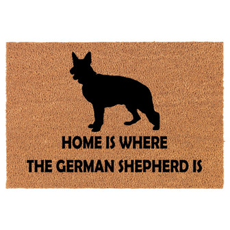 Home Is Where The German Shepherd Is Coir Doormat Door Mat Housewarming Gift Newlywed Gift Wedding Gift New Home - Thegiftio UK