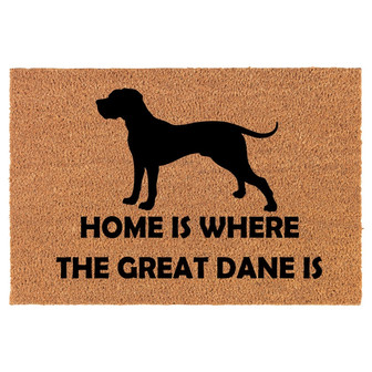 Home Is Where The Great Dane Is Coir Doormat Door Mat Housewarming Gift Newlywed Gift Wedding Gift New Home - Thegiftio UK