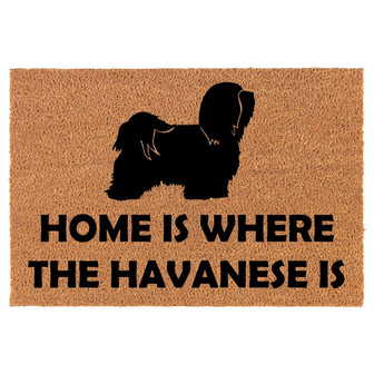 Home Is Where The Havanese Is Dog Coir Doormat Door Mat Entry Mat Housewarming Gift Newlywed Gift Wedding Gift New Home - Thegiftio UK