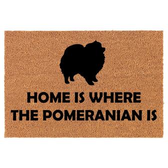 Home Is Where The Pomeranian Is Dog Coir Doormat Door Mat Entry Mat Housewarming Gift Newlywed Gift Wedding Gift New Home - Thegiftio UK
