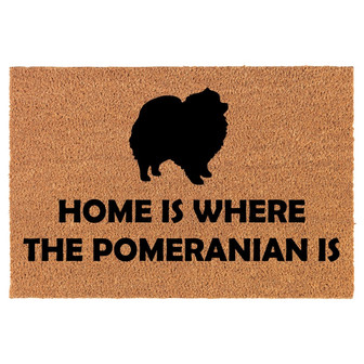 Home Is Where The Pomeranian Is Dog Coir Doormat Door Mat Entry Mat Housewarming Gift Newlywed Gift Wedding Gift New Home - Thegiftio