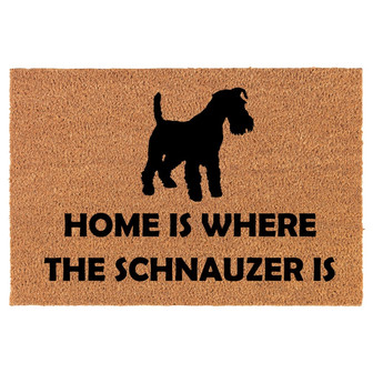 Home Is Where The Schnauzer Is Lab Labrador Retriever Coir Doormat Door Mat Housewarming Gift Newlywed Gift Wedding Gift New Home - Thegiftio UK