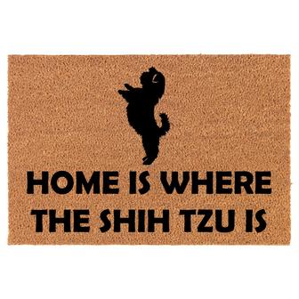 Home Is Where The Shih Tzu Is Dog Coir Doormat Door Mat Entry Mat Housewarming Gift Newlywed Gift Wedding Gift New Home - Thegiftio UK