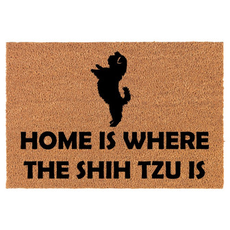 Home Is Where The Shih Tzu Is Dog Coir Doormat Door Mat Entry Mat Housewarming Gift Newlywed Gift Wedding Gift New Home - Thegiftio
