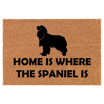 Home Is Where The Spaniel Is Coir Doormat Door Mat Housewarming Gift Newlywed Gift Wedding Gift New Home - Thegiftio UK