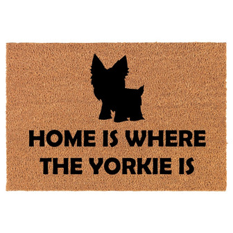 Home Is Where The Yorkie Is Coir Doormat Door Mat Housewarming Gift Newlywed Gift Wedding Gift New Home - Thegiftio UK