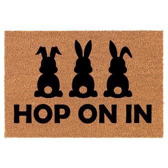 Hop On In Bunny Rabbit Easter Coir Doormat Door Mat Entry Mat Housewarming Gift Newlywed Gift Wedding Gift New Home - Thegiftio UK