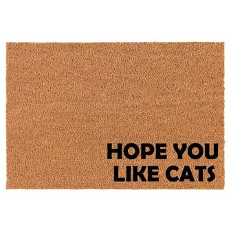 Hope You Like Cats CORNER Funny Coir Doormat Door Mat Housewarming Gift Newlywed Gift Wedding Gift New Home - Thegiftio UK