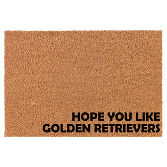 Hope You Like Golden Retrievers CORNER Funny Coir Doormat Door Mat Housewarming Gift Newlywed Gift Wedding Gift New Home - Thegiftio UK
