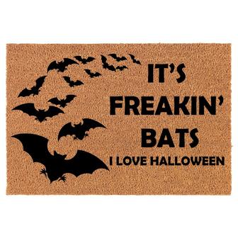 It's Freakin Bats I Love Halloween Coir Doormat Door Mat Housewarming Gift Newlywed Gift Wedding Gift New Home - Thegiftio UK