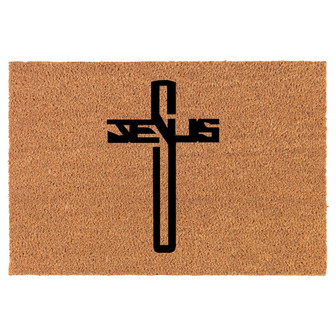 Jesus Cross Coir Doormat Door Mat Housewarming Gift Newlywed Gift Wedding Gift New Home - Thegiftio UK