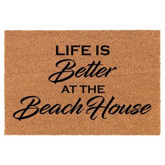 Life Is Better At The Beach House Coir Doormat Door Mat Entry Mat Housewarming Gift Newlywed Gift Wedding Gift New Home - Thegiftio