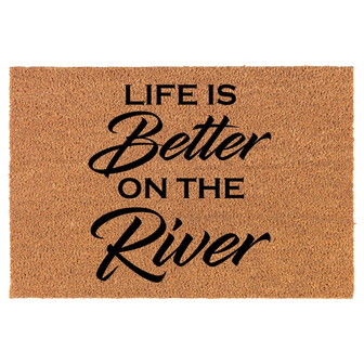 Life Is Better On The River Coir Doormat Door Mat Entry Mat Housewarming Gift Newlywed Gift Wedding Gift New Home - Thegiftio UK